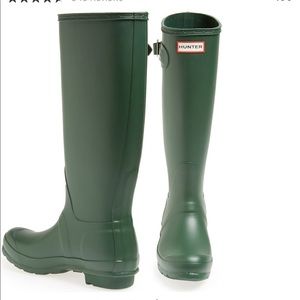 HUNTER ORIGINAL TALL WATERPROOF RAIN BOOTS HUNTER GREEN